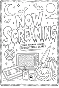 NOW SCREAMING — A Horror Movie  Printable Coloring Book