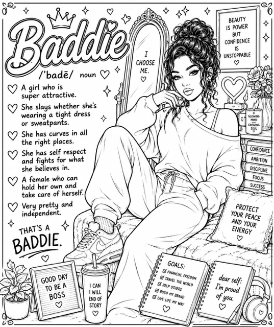Raised by Baddies Printable Coloring Book