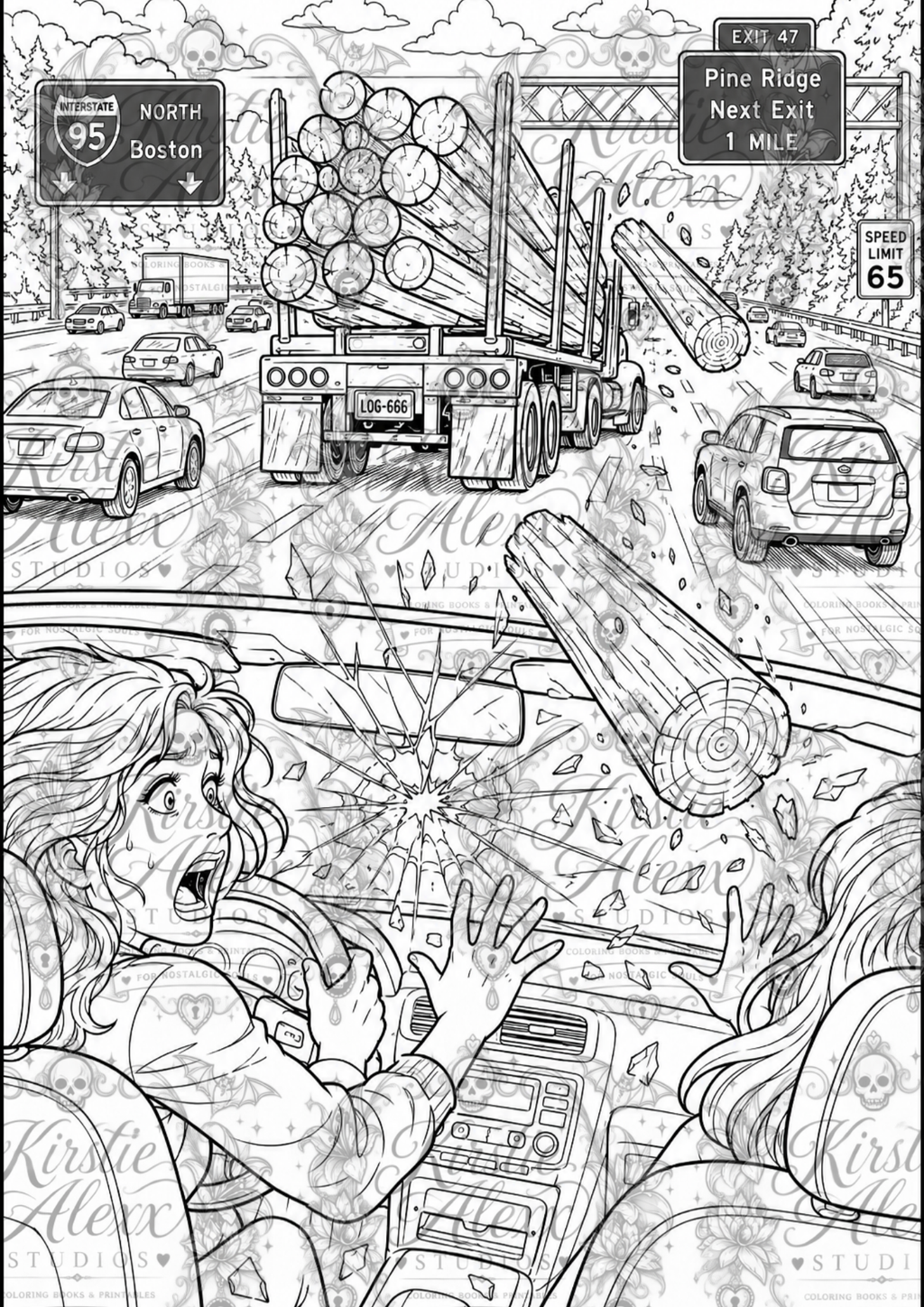 NOW SCREAMING — A Horror Movie  Printable Coloring Book