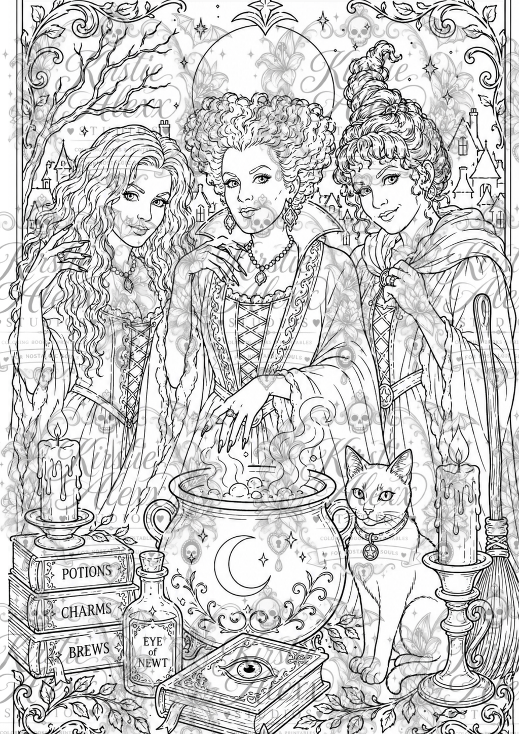 The Witching Hour - Printable Coloring Book