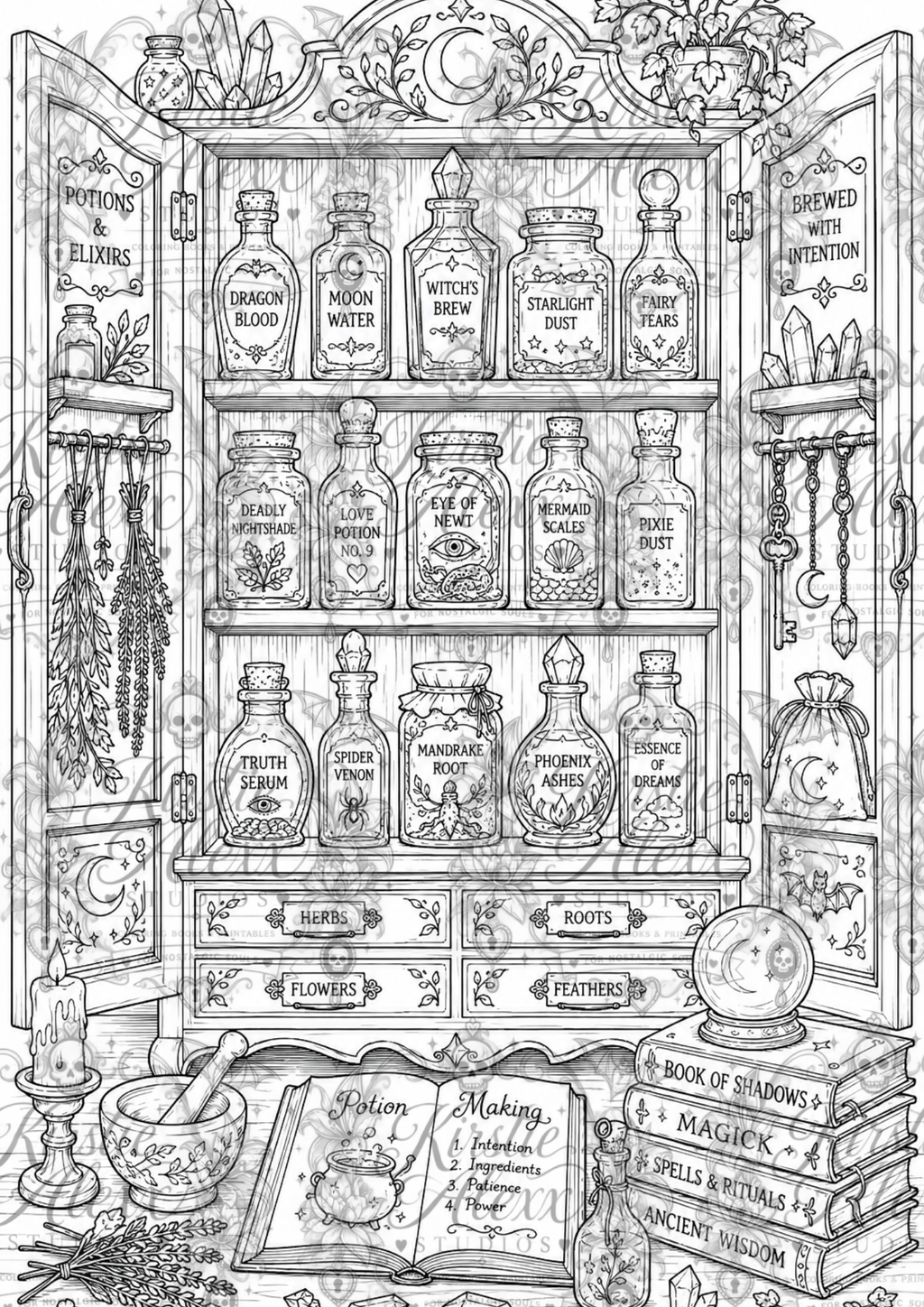 The Witching Hour - Printable Coloring Book