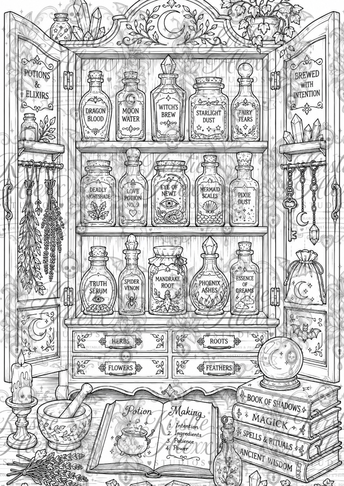 The Witching Hour - Printable Coloring Book