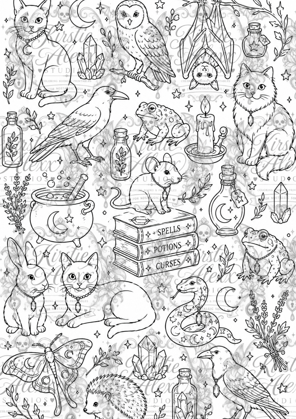 The Witching Hour - Printable Coloring Book